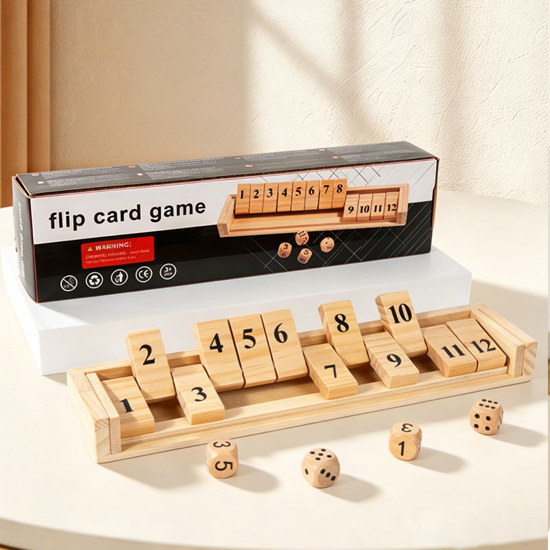 Close the Box Dice Game | Hexagonal Wooden Family Educational Tabletop Game for 6 Players