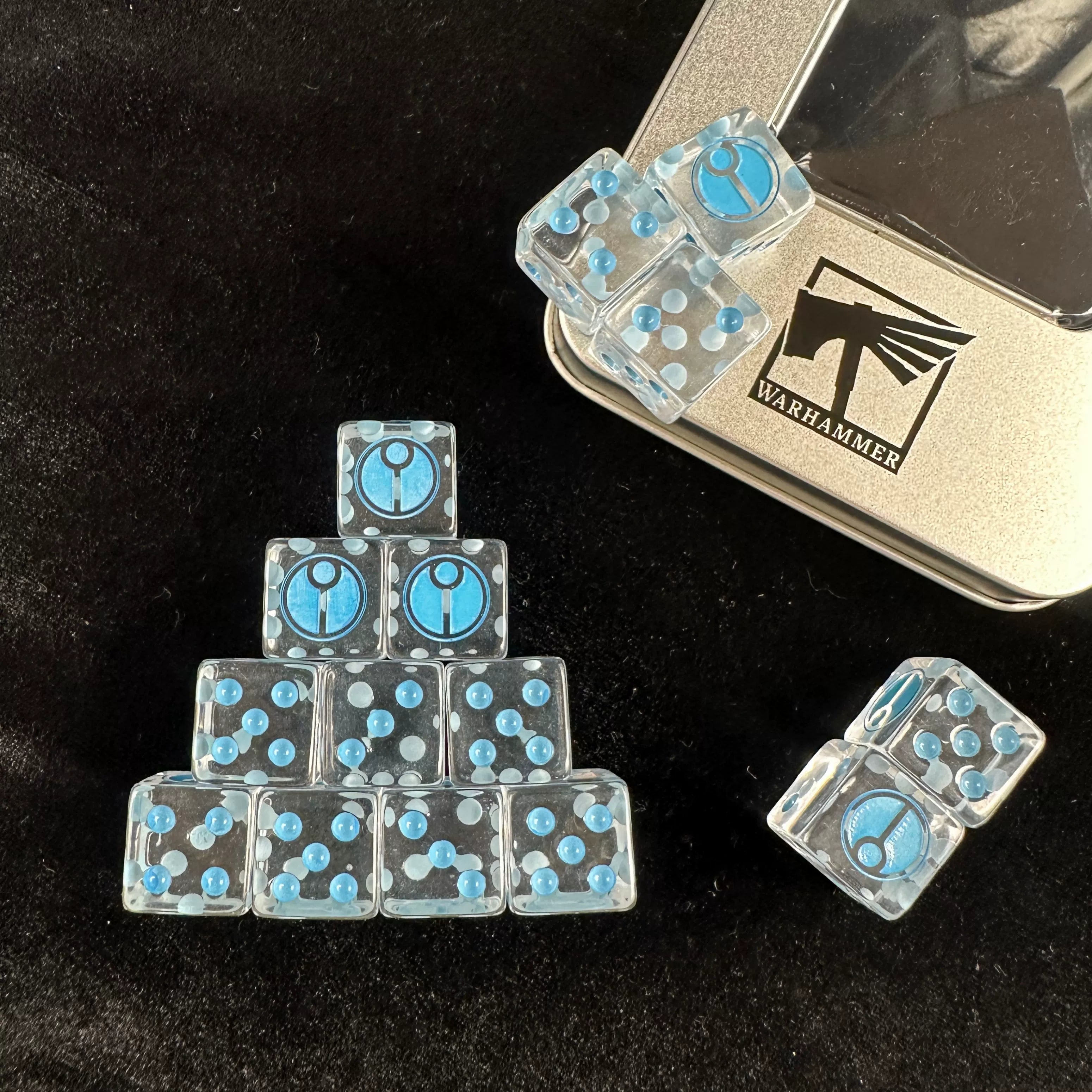 Two-piece style Titanium Empire dice, Titanium Empire Vision Enclave Warhammer 40k, Arks of Omen series
