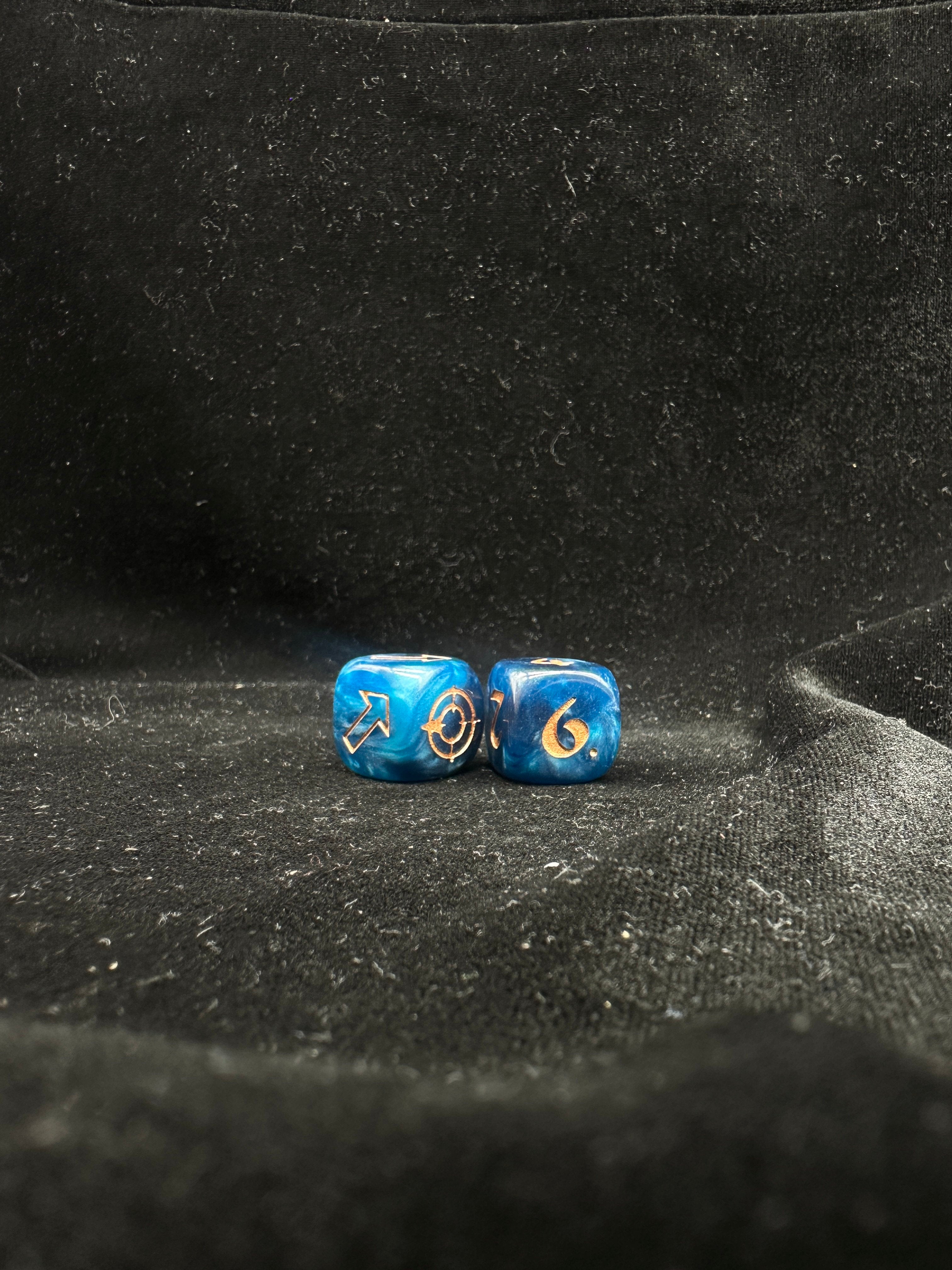 Warhammer 40K Idoneth Deepkin Mixed Color Pearlescent Acrylic D6 Dice Set