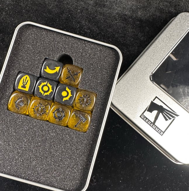 Warhammer 40K Chaos Black & Yellow Resin D6 Dice Set