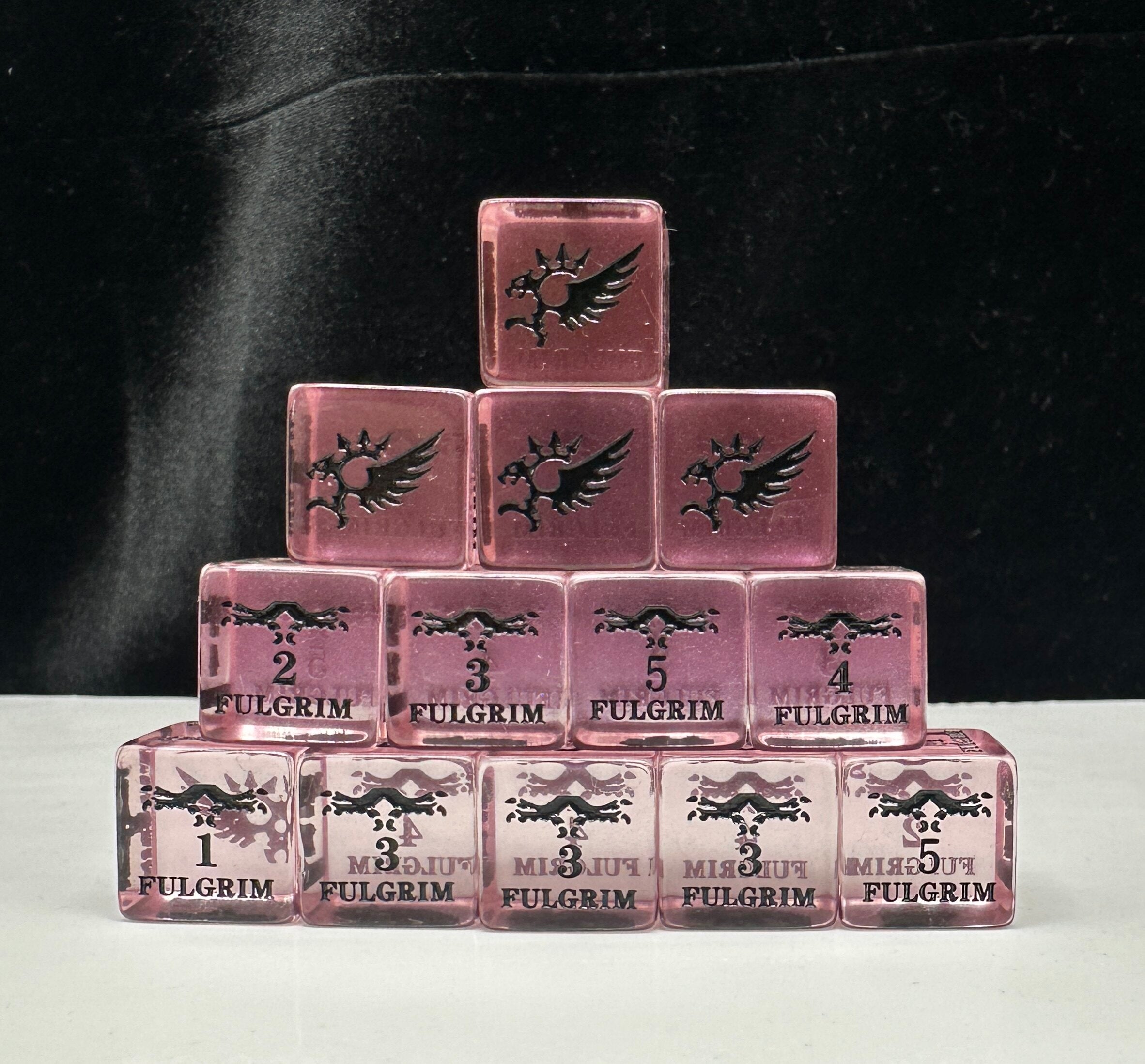 Warhammer 40K Emperor's Children Fulgrim Pink Acrylic D6 Dice