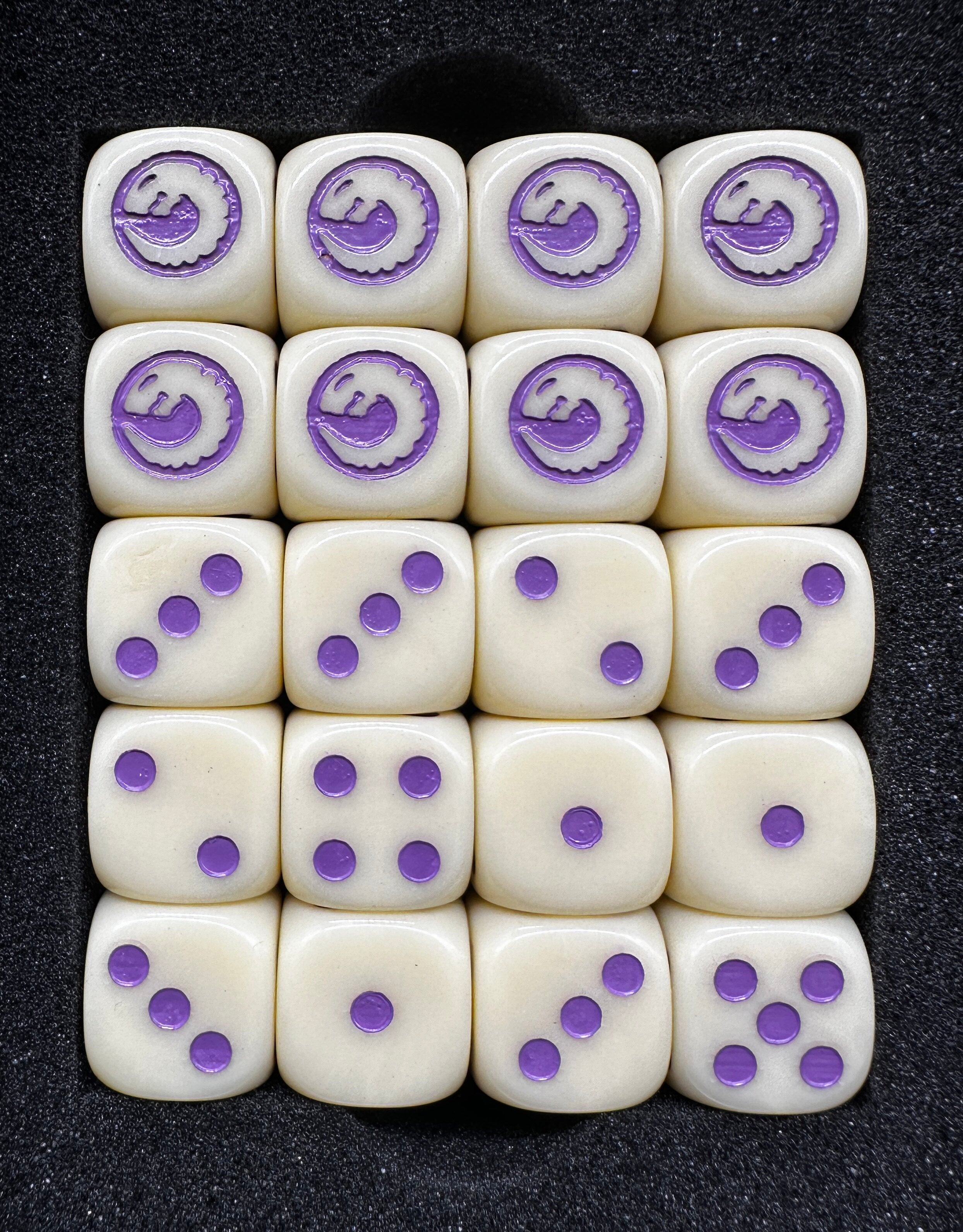 Warhammer Tyranid D6 Dice Set with Purple Pips | Acrylic Tabletop Gaming Dice