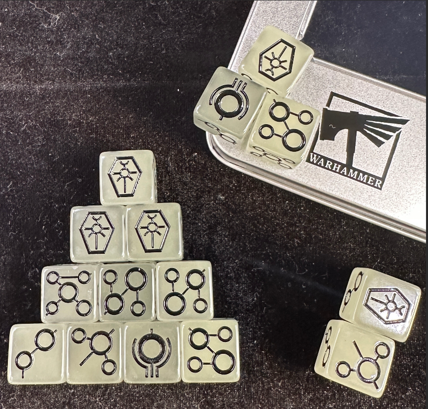 16mm Right Angle Luminous War Hammer 40k Space Necromancer Resin D6 Dice