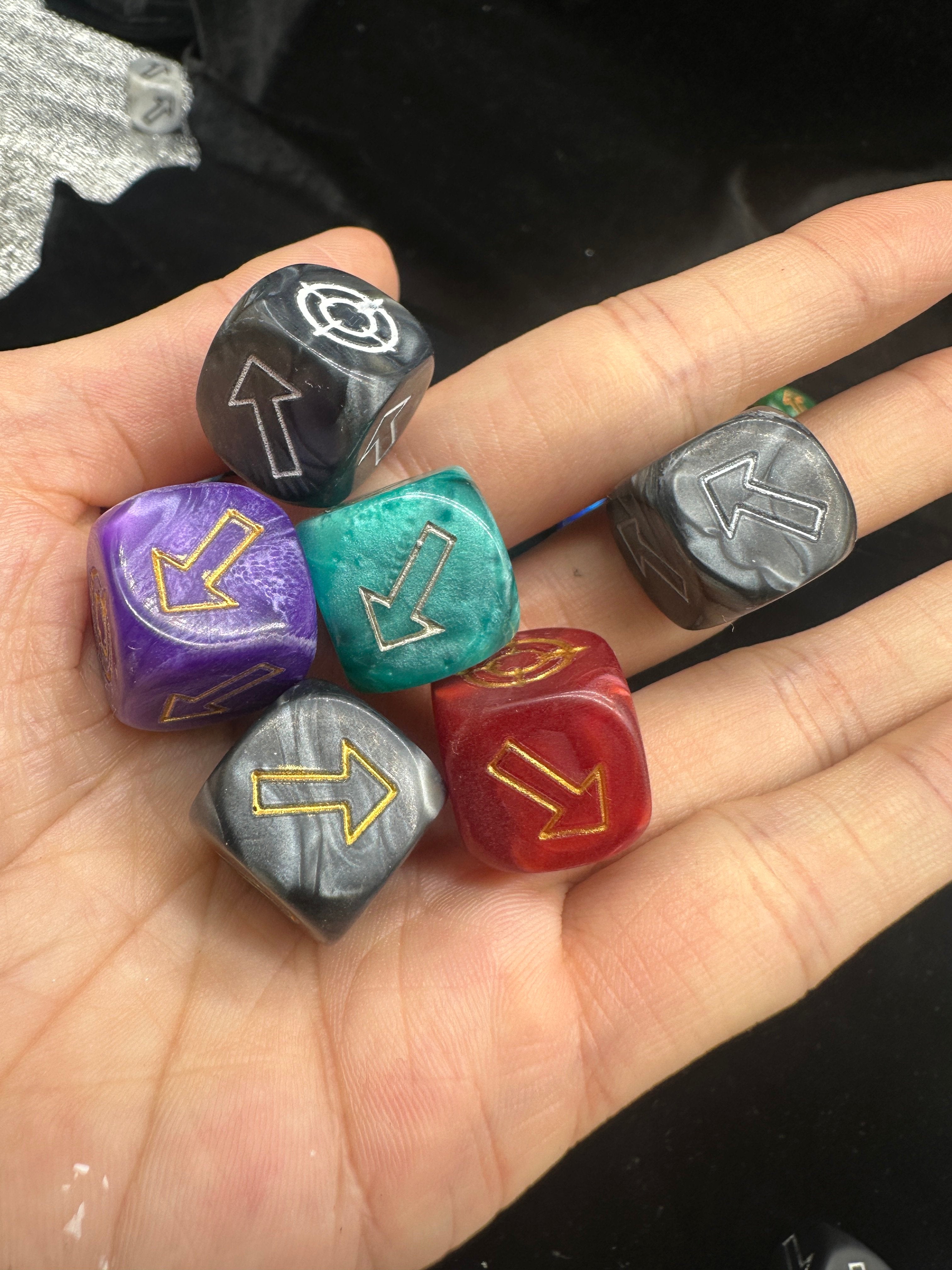 Warhammer 40K Idoneth Deepkin Mixed Color Pearlescent Acrylic D6 Dice Set