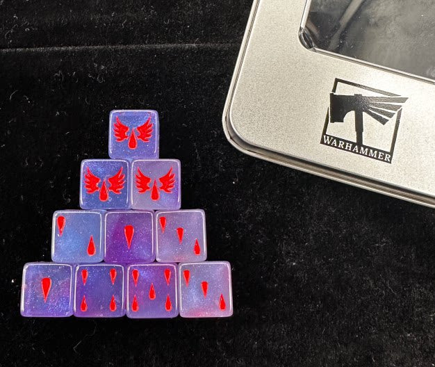 Warhammer 40K Blood Angels Purple Pearlescent Acrylic D6 Dice Set