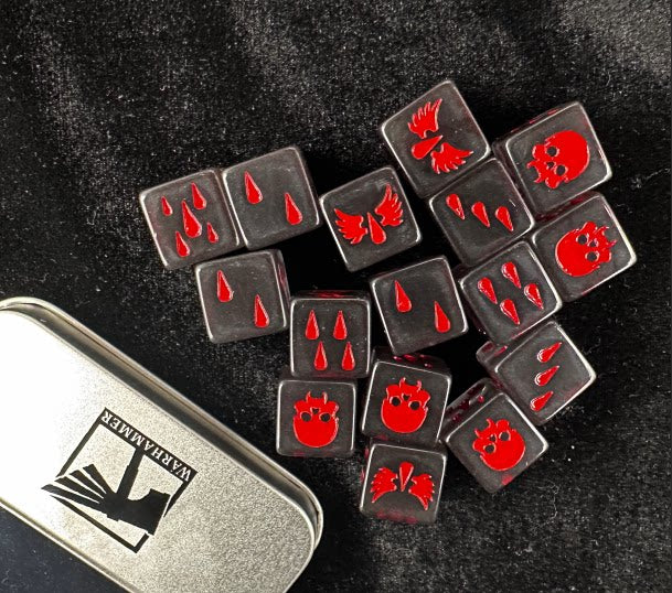 Warhammer 40K Blood Angels Grey Pearlescent Acrylic D6 Dice Set