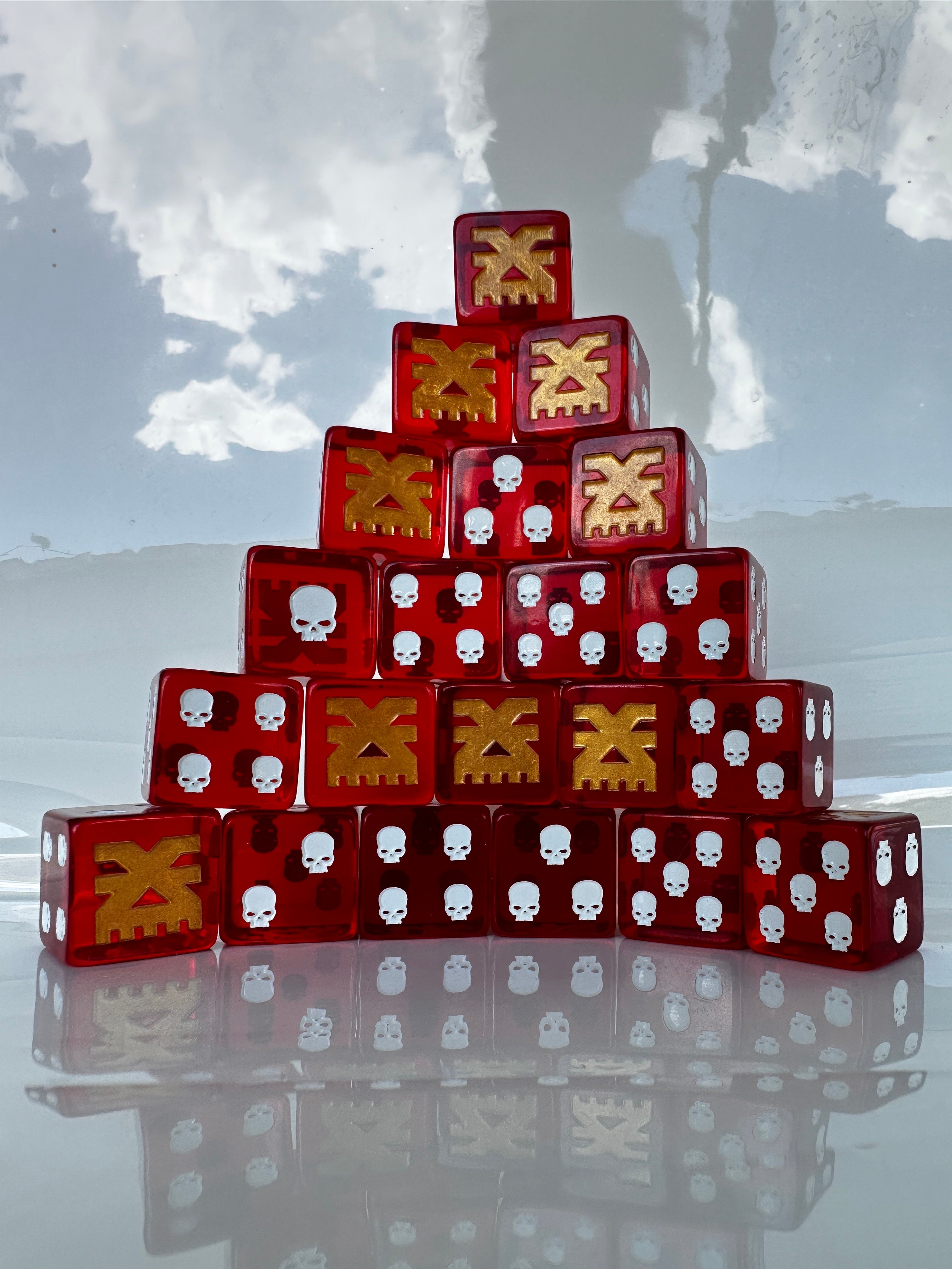 Warhammer 40K Chaos God of War Khorne Red Transparent D6 Dice