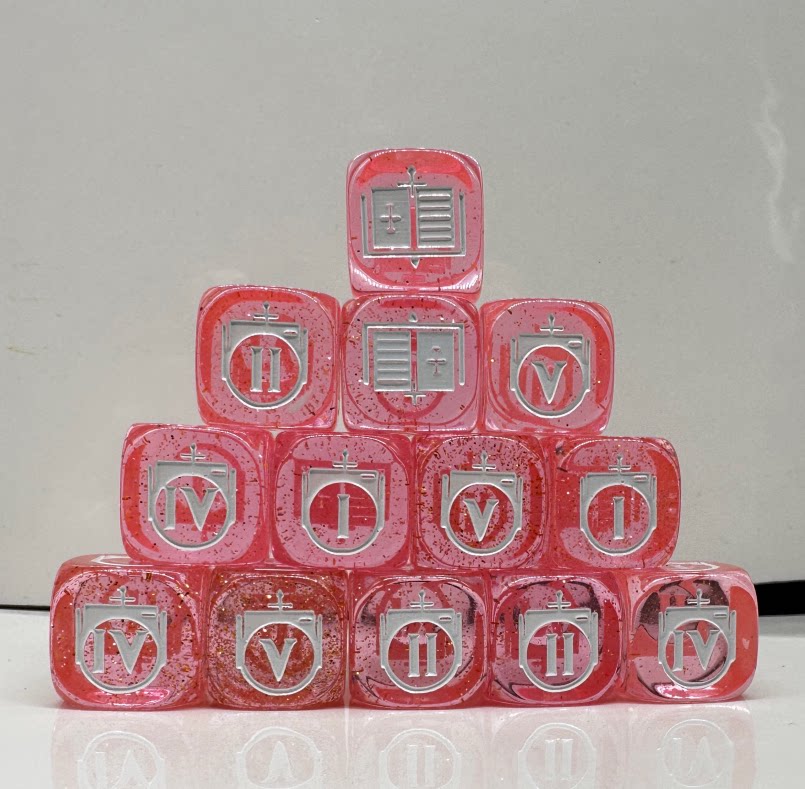 Warhammer 40K Adepta Sororitas Red Pearlescent Acrylic D6 Dice Set