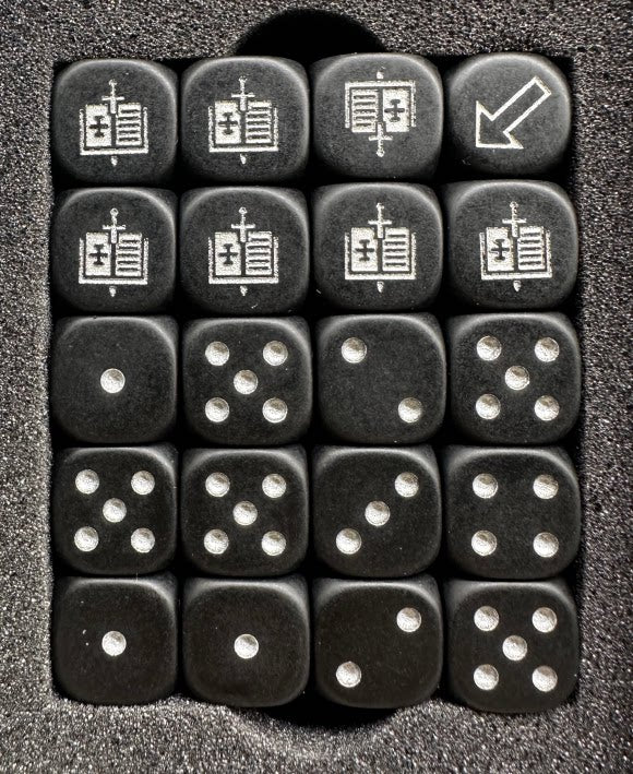 Warhammer 40K Gray Knights Dark Grey Matte Acrylic D6 Dice with Dice Bag