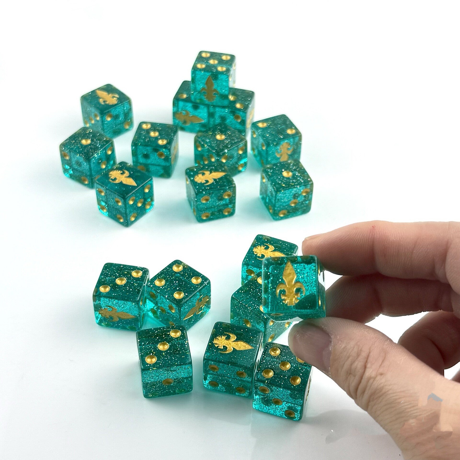 Warhammer 40K Idoneth Deepkin Green Galaxy Resin D6 Dice Set