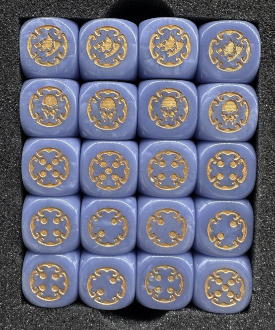 Warhammer 40K Space Wolves Lavender Blue Acrylic D6 Dice Set