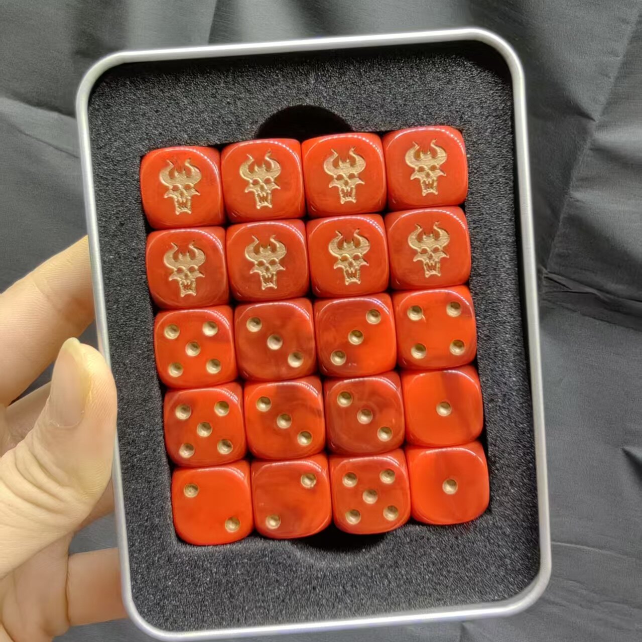 Warhammer 40K Khorne Red Marble Resin D6 Dice Set