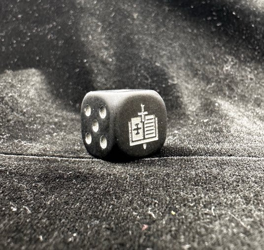 Warhammer 40K Gray Knights Dark Grey Matte Acrylic D6 Dice with Dice Bag