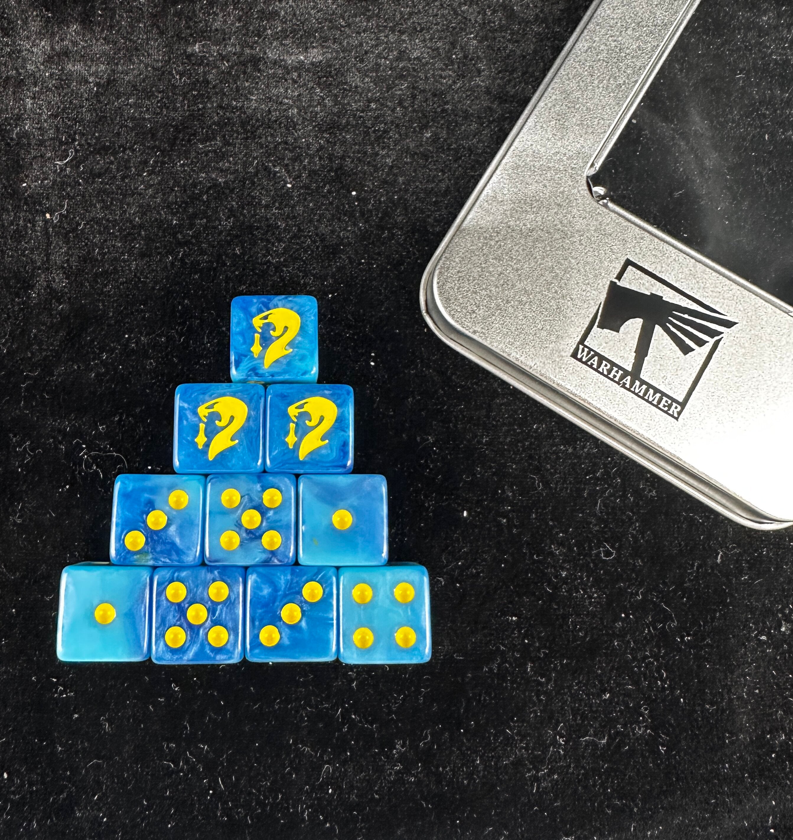 Warhammer 40K Idoneth Deepkin Dice – Blue Pearlescent Acrylic D6 Set