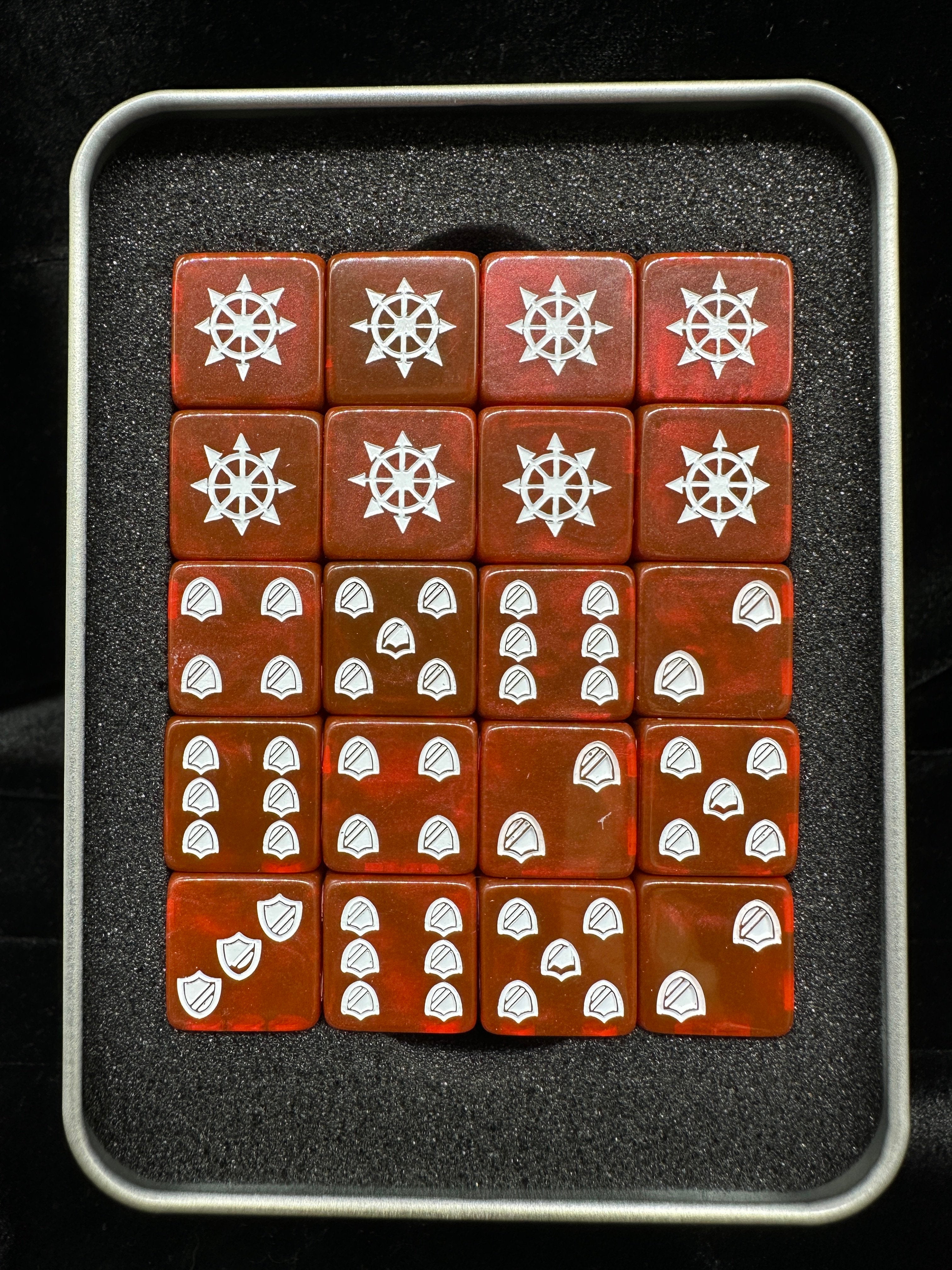 Warhammer 40K Chaos Space Marines Red Acrylic D6 Dice Set