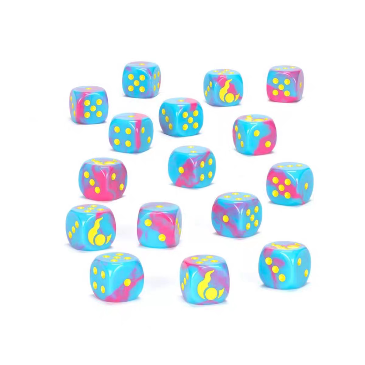 Warhammer 40K Idoneth Deepkin Blue Pink Purple Pearlescent Acrylic D6 Dice