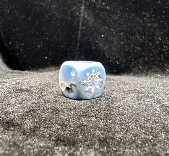 Warhammer 40K Chaos Blue Grey Marble Acrylic D6 Dice Set