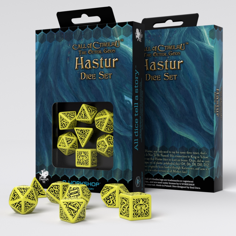 Call of Cthulhu Dice Set | Q Workshop 7-Piece RPG Dice Set Multiple Colors
