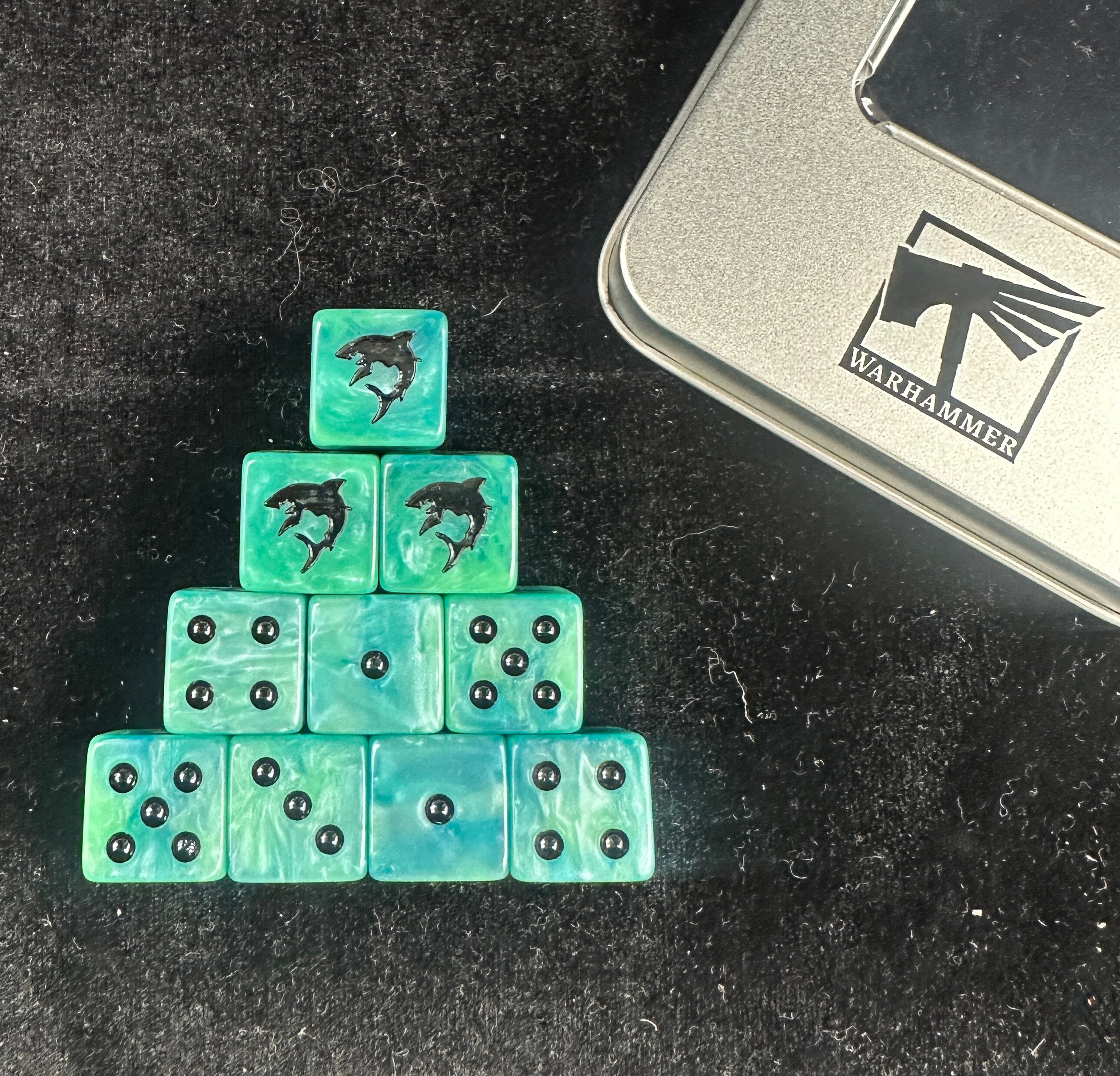 Warhammer 40K Idoneth Deepkin Blue Pearlescent Acrylic D6 Dice