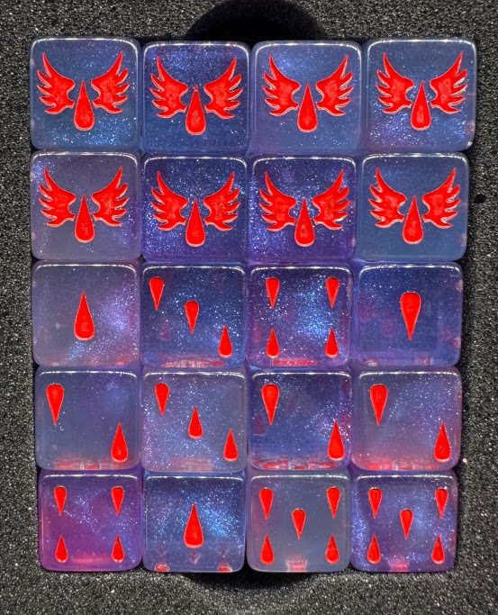 Warhammer 40K Blood Angels Purple Pearlescent Acrylic D6 Dice Set