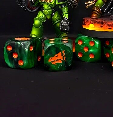 Warhammer 40K Salamanders D6 Dice | Lord of the Fire-Drakes Legion
