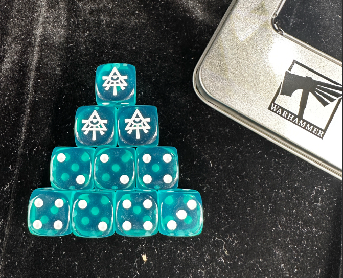 Warhammer 40K Aeldari Tree of Life Blue Transparent Acrylic D6 Dice
