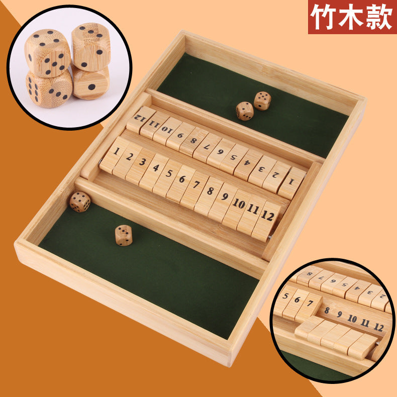 Close the Box Dice Game | Hexagonal Wooden Family Educational Tabletop Game for 6 Players