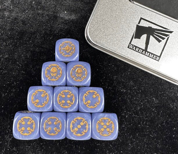 Warhammer 40K Space Wolves Lavender Blue Acrylic D6 Dice Set