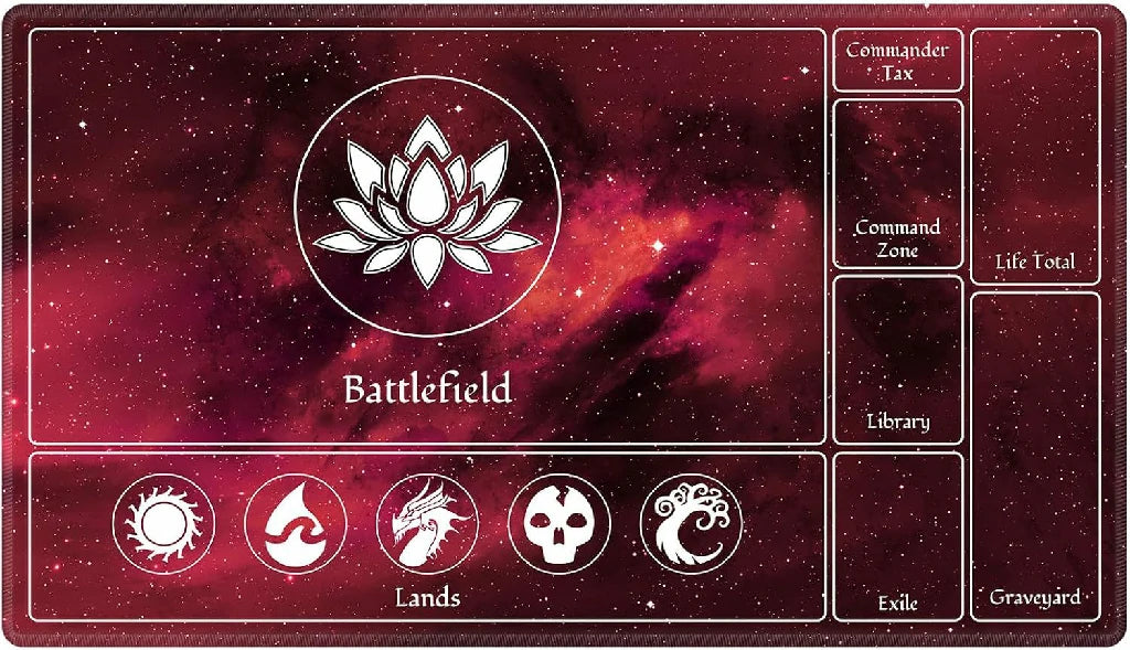 Red Starry Sky MTG Playmat — Waterproof Mousepad for Card Games | Bear Dice