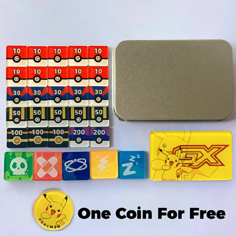 Pikachu & Gengar PTCG Damage Counter and Pokémon Token Storage Box