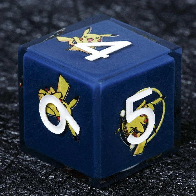 Pikachu Blue Resin Polyhedral DND Dice Set