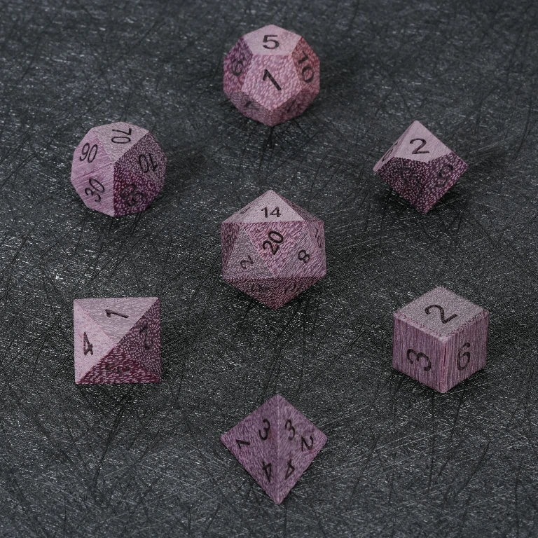 Violet Wood D&D Dice Set | Bear Dice| Bear Dice