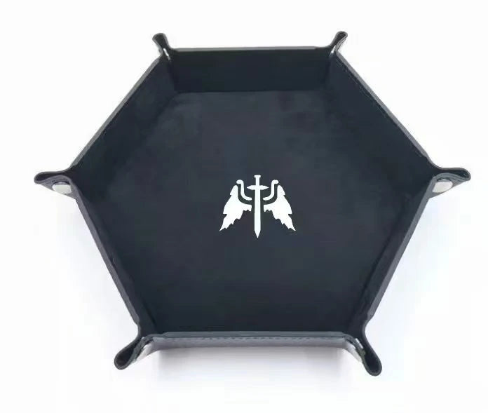 Warhammer 40K Dark Angels Ravenwing Black Leather Dice Tray | Bear Dice