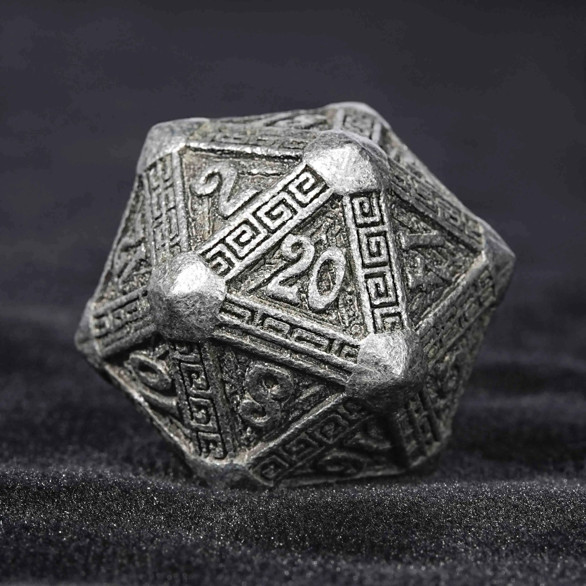 Ancient Greek Textured Metal DND Dice Set - Bear Dice