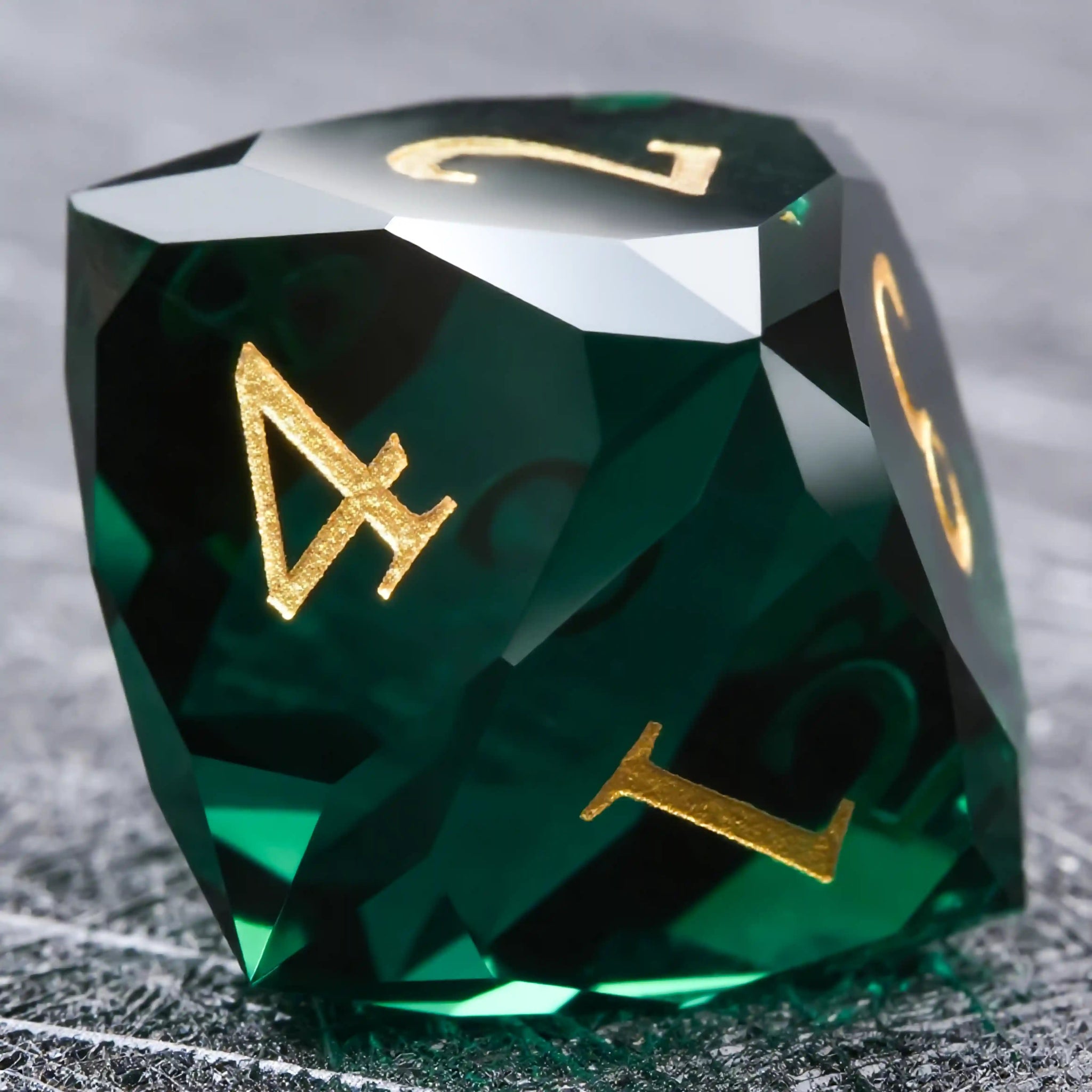 Bear Dice D&D Multi - Sided Engraved Glass Gemstone Dice Set - Bear Dice
