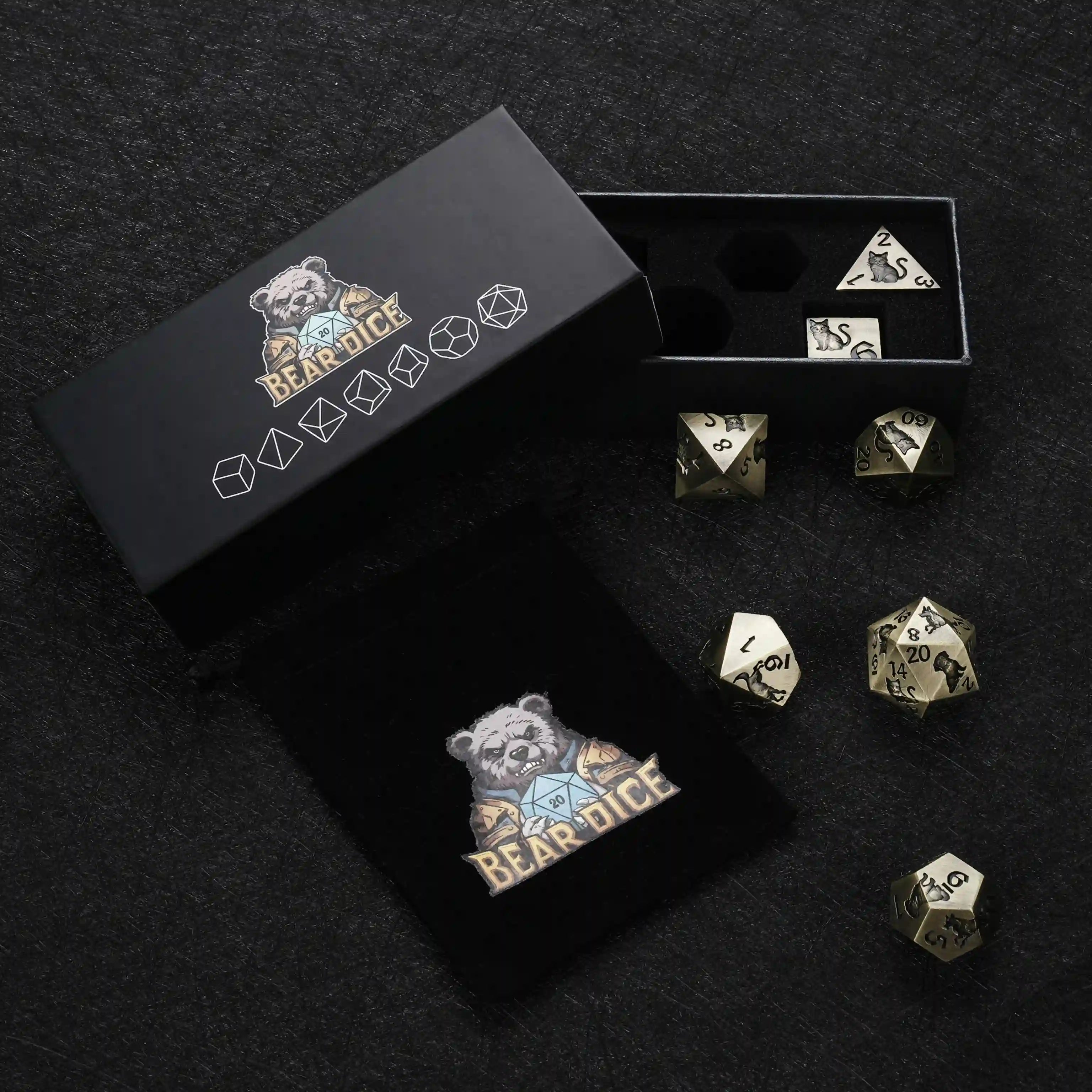 Collector edition metal animal ally dice set BearDice