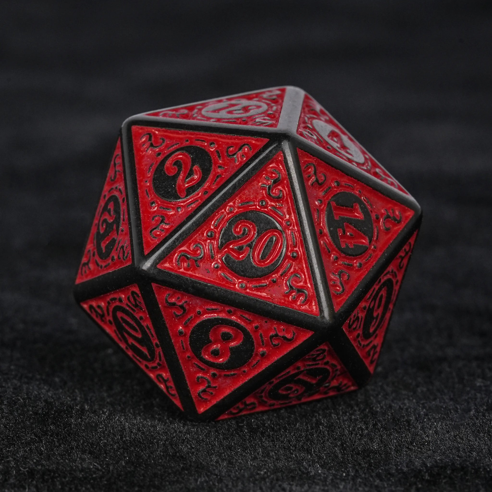 Black and red magic pattern acrylic DND dice set - Bear Dice