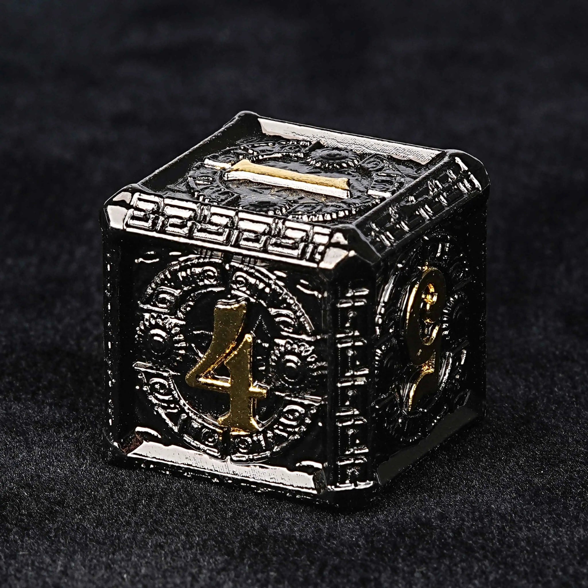 Black Gold Metal DND Dice Set - Bear Dice