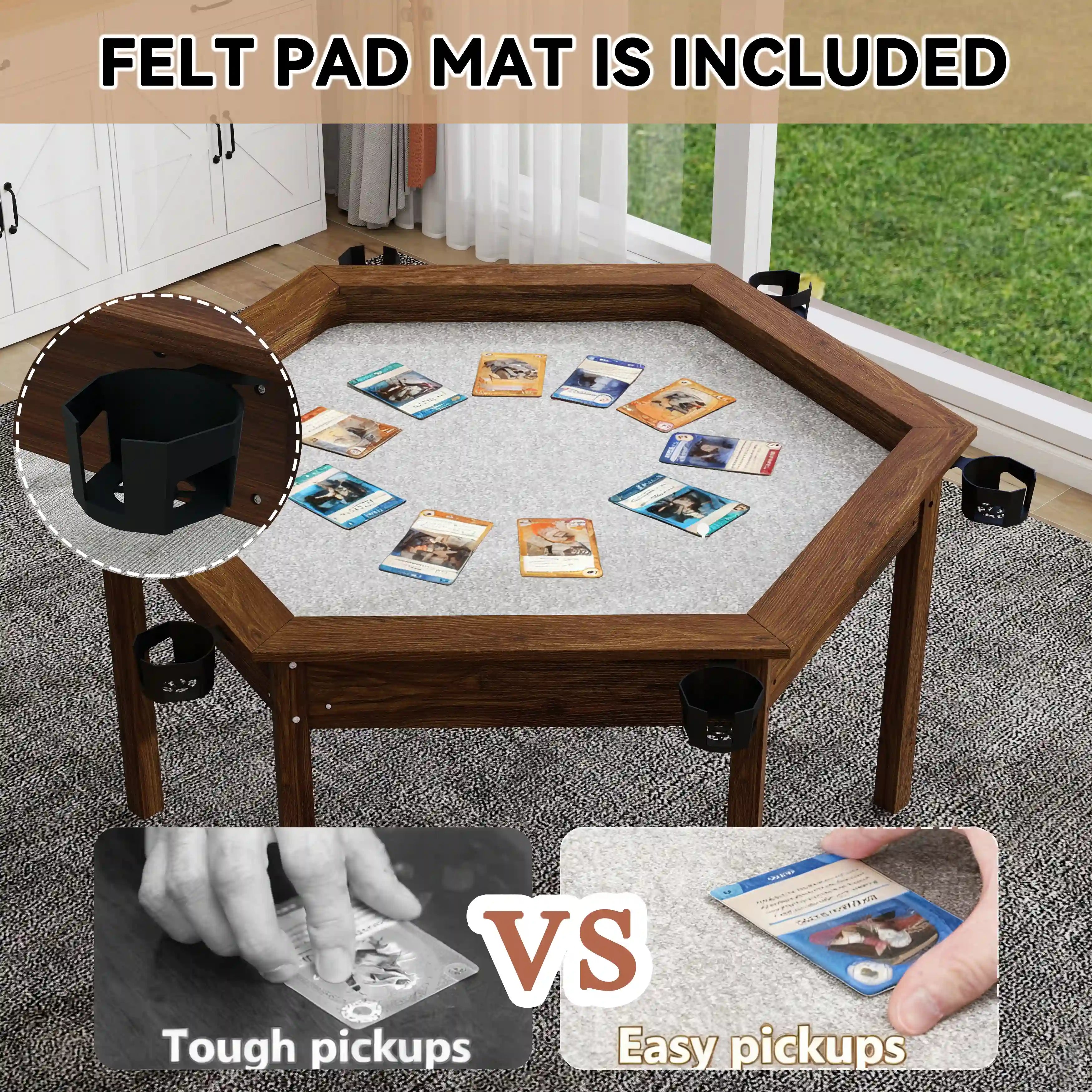 board game table Board Game Table / Game Table for 6 Players, Hexagon Gaming & Dining Table with Removable Table Top - Bear Dice