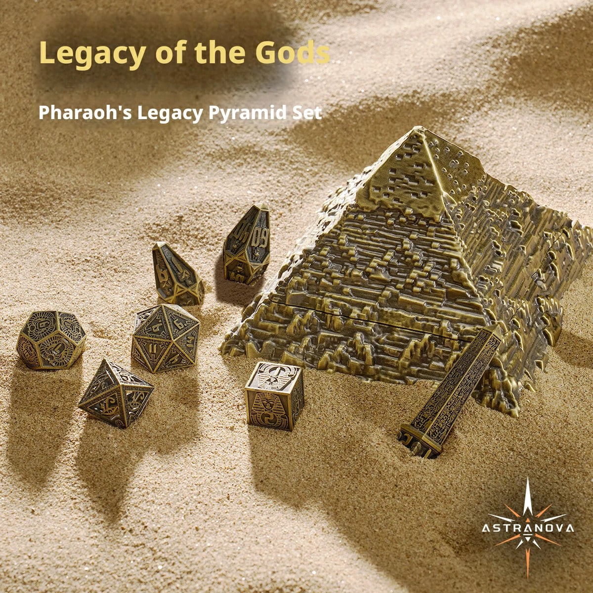 Legacy of the Pharaoh Unique Retro Metal Dice Set – Ancient Egypt RPG Dice