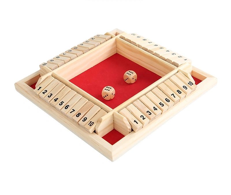 Close the Box Dice Game - Wooden Party Strategy Board Game - Bear Dice