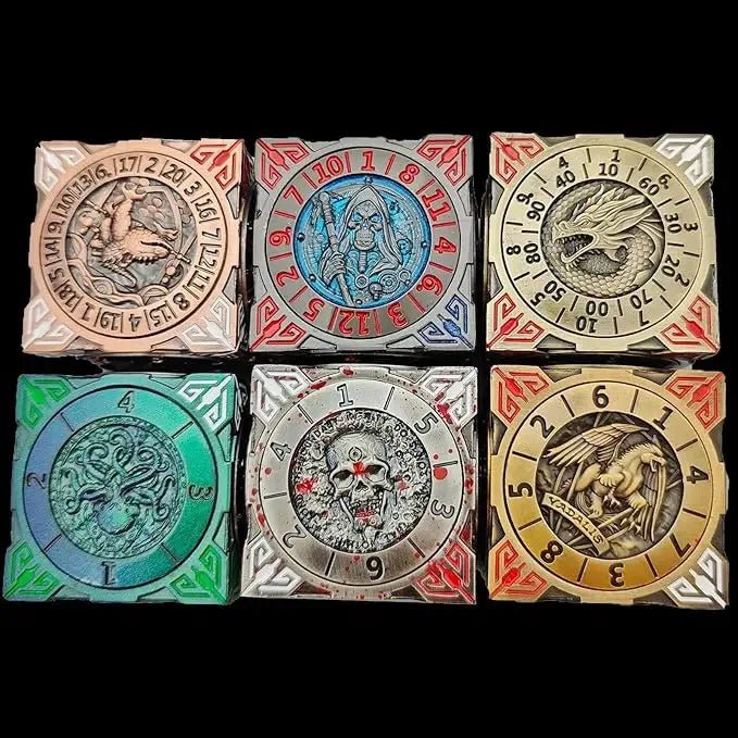 Cool Table Game Dice Spinner: 7 - in - 1 Metal Solid Cube Six - Sided Circular Spinning Roulette Dice - Bear Dice