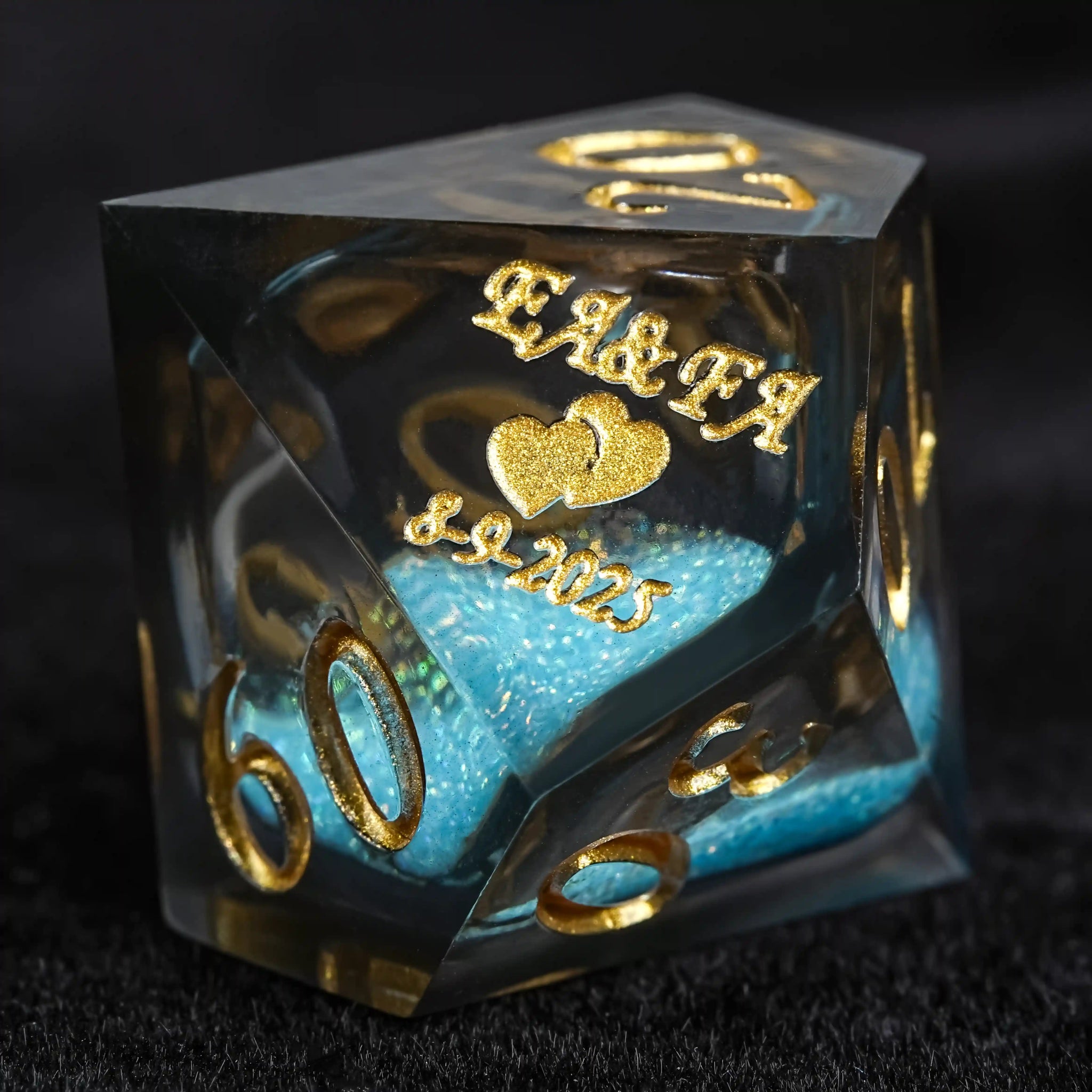 Custom Liquid Core Wedding Dice Unique Wedding Anniversary Gift Exclusive Engraving - Bear Dice