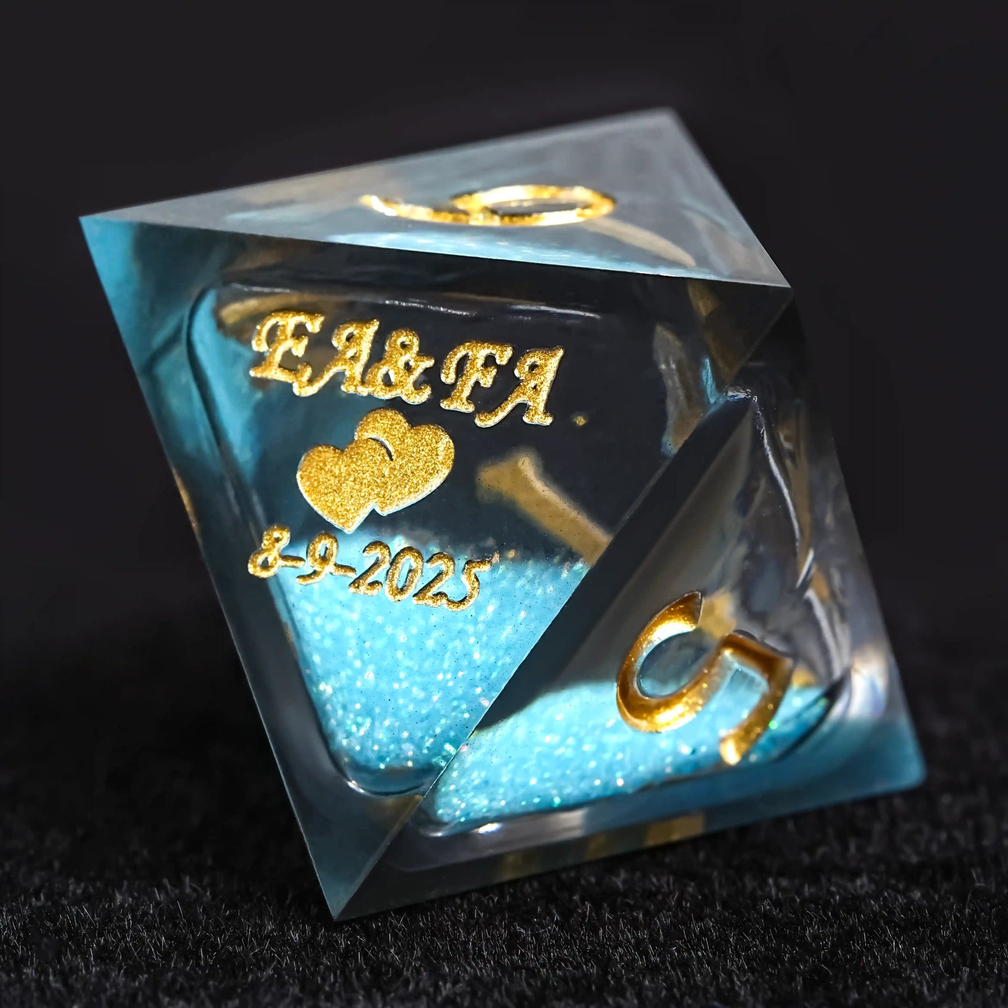 Custom Liquid Core Wedding Dice Unique Wedding Anniversary Gift Exclusive Engraving - Bear Dice