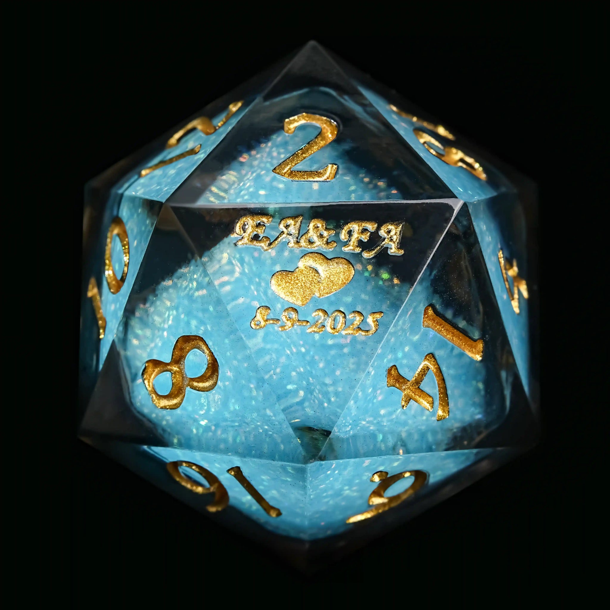 Custom Liquid Core Wedding Dice Unique Wedding Anniversary Gift Exclusive Engraving - Bear Dice