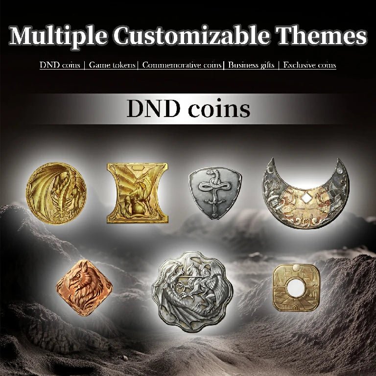 Custom Metal Commemorative Coins、DND Coins and Gaming Tokens, Engraved with Designs, Logos, and Monster Images - Bear Dice