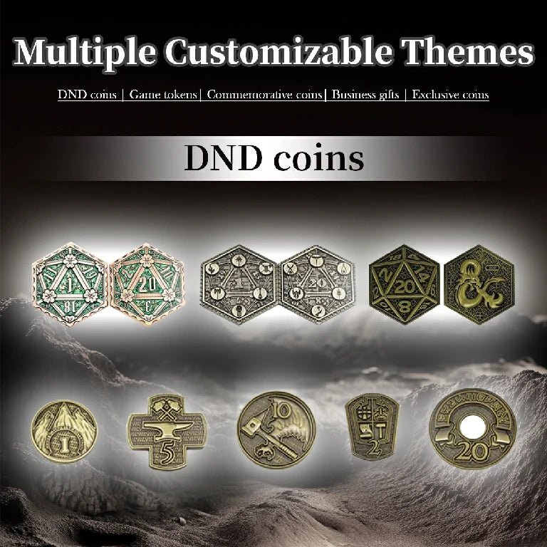Custom Metal Commemorative Coins、DND Coins and Gaming Tokens, Engraved with Designs, Logos, and Monster Images - Bear Dice