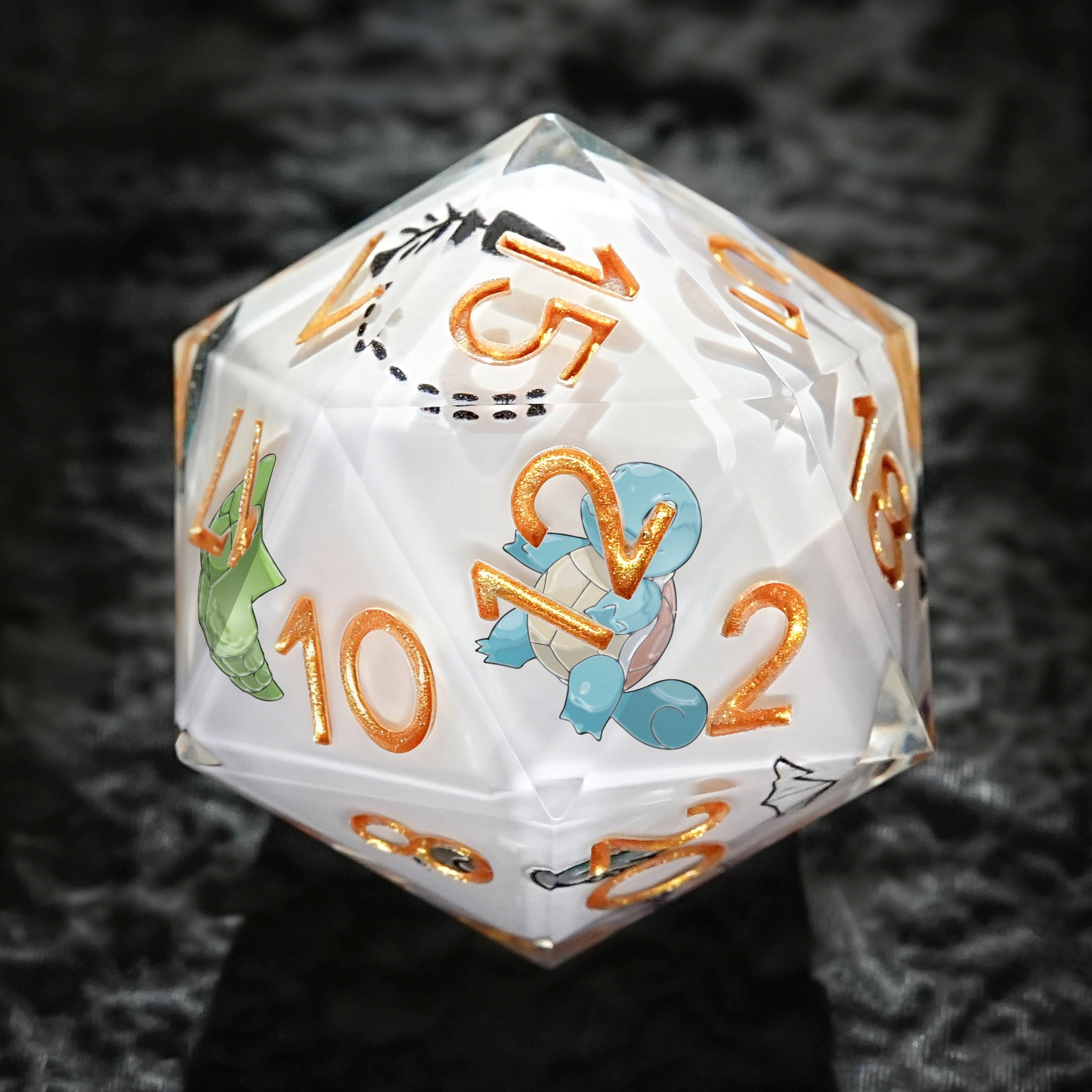 Custom Personalized Sticker Dice - DND Resin Dice Gifts, Printable Color Designs and Logo Stickers, Engraved Text - Bear Dice