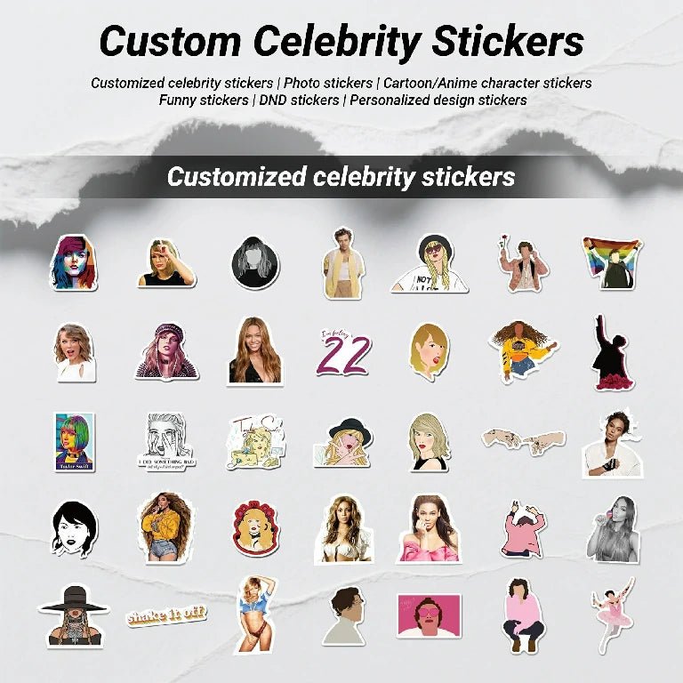 Custom Stickers - Custom cartoon and anime convention stickers, printed celebrity photos, DIY stickers, customizable in different shapes, patterns and sizes - Bear Dice