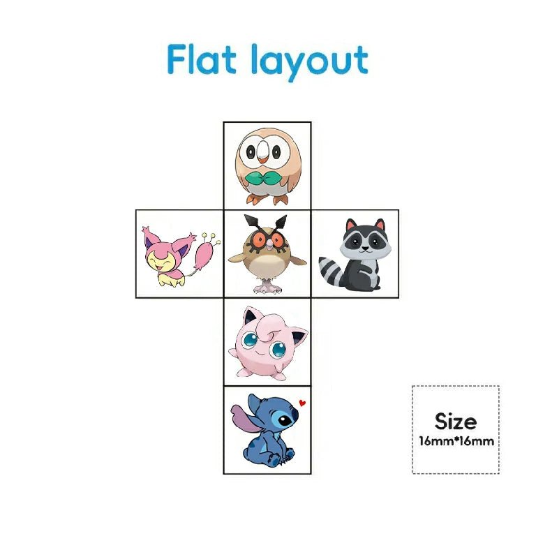 Customized Dice - Custom Rounded Corner Acrylic D6 Dice, 16mm, Printable with Cartoon and Character Designs - Bear Dice